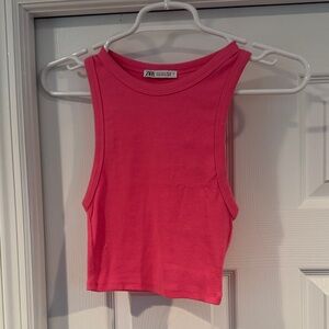 Zara Pink Sleeveless Crop Top